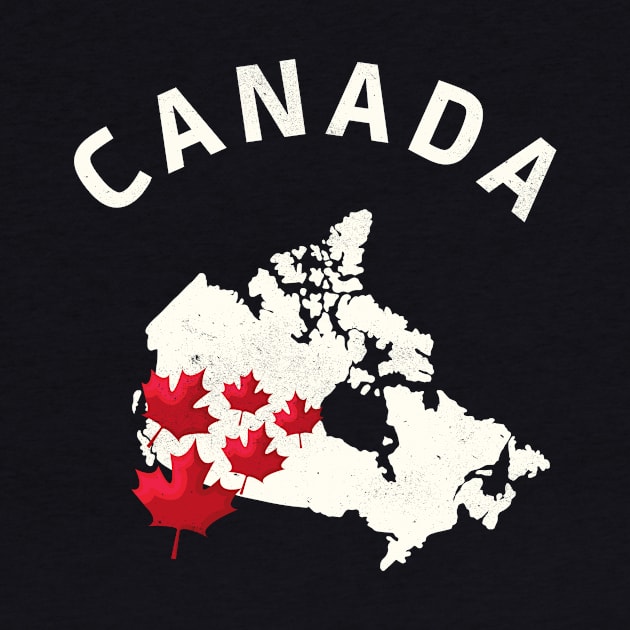Canada Map Maple Leaf Canadian Pride by Foxxy Merch